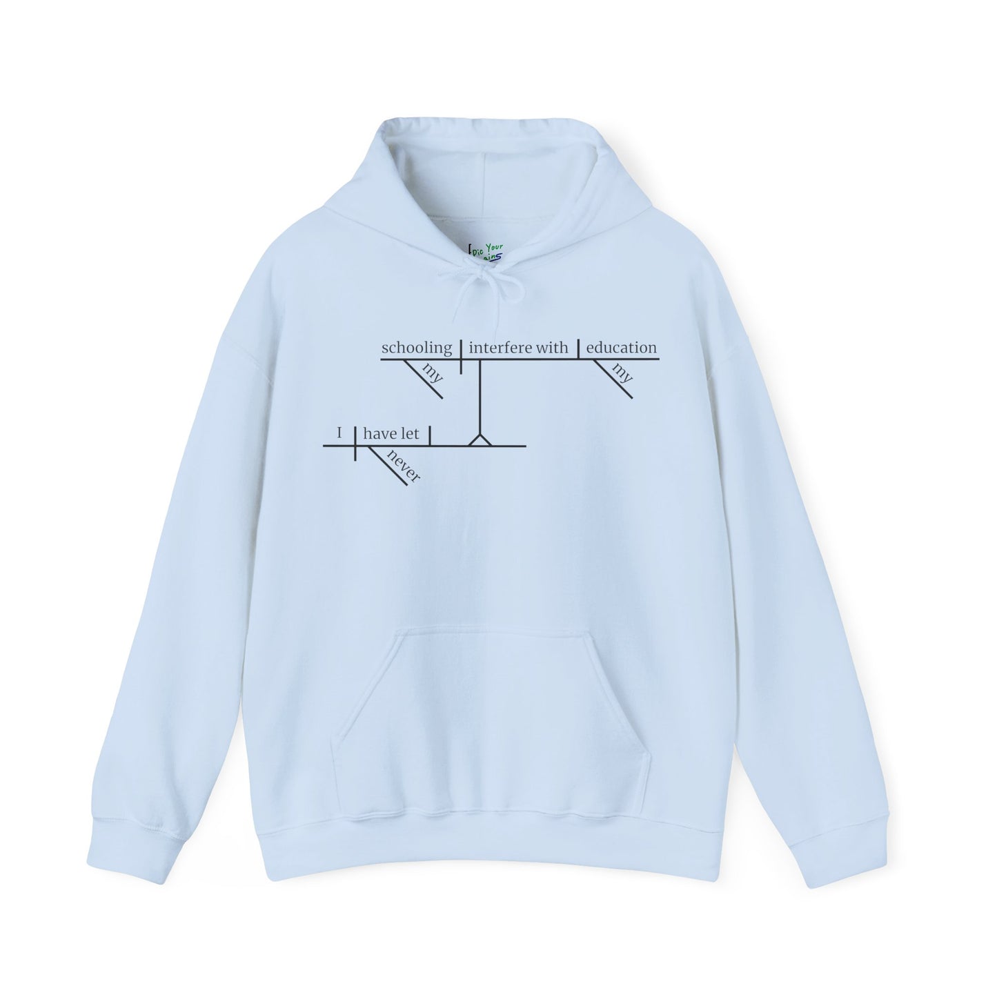 Education vs. Schooling Sentence Diagram Hooded Sweatshirt