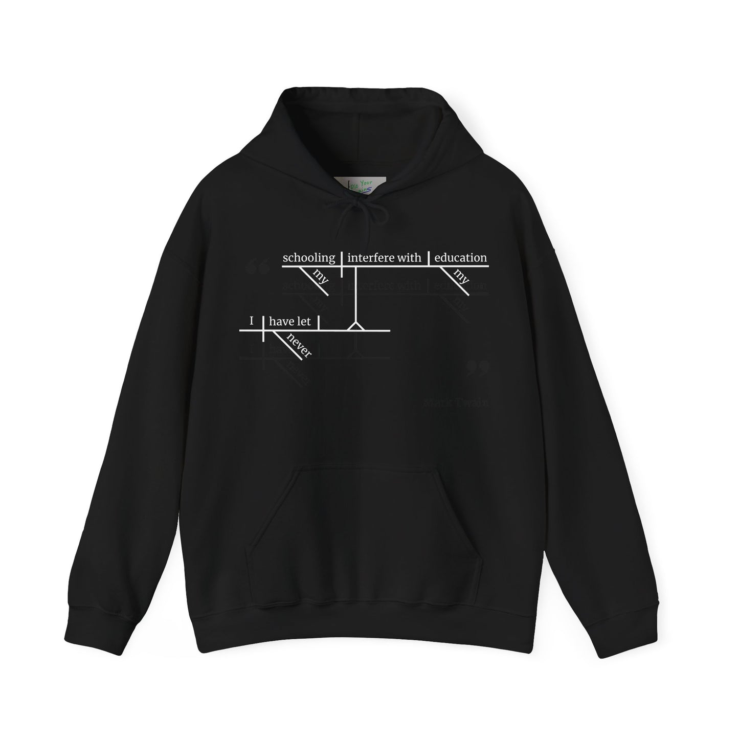 Education vs. Schooling Sentence Diagram Hooded Sweatshirt