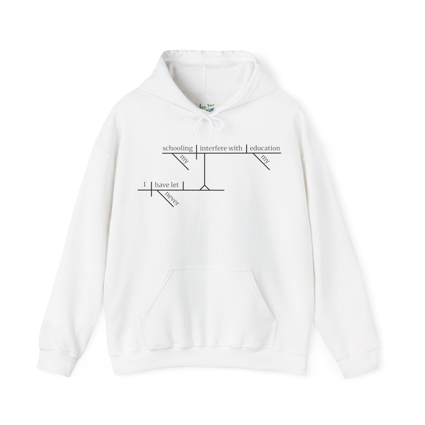 Education vs. Schooling Sentence Diagram Hooded Sweatshirt