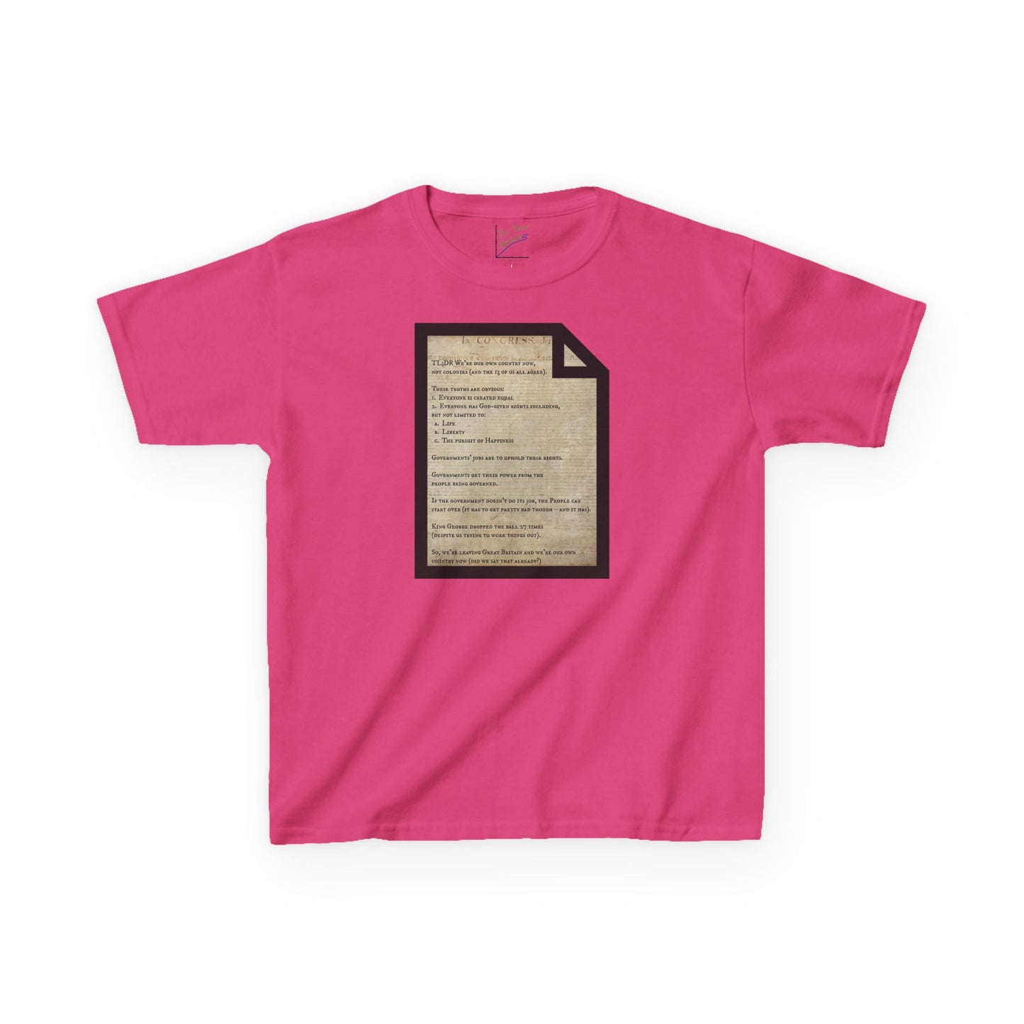 Declaration of Independence Summary Kids Heavy Cotton Tee