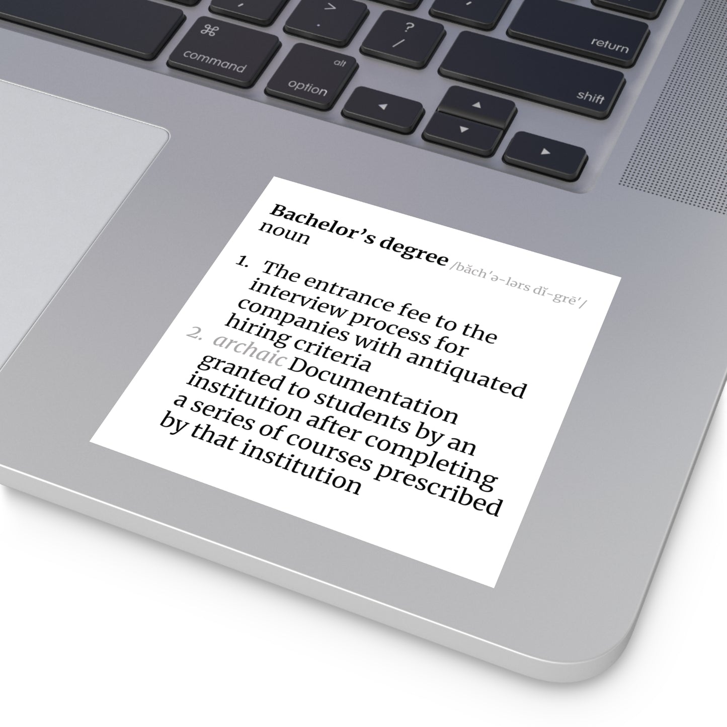Bachelor's Degree Definition Square Sticker, Indoor\Outdoor