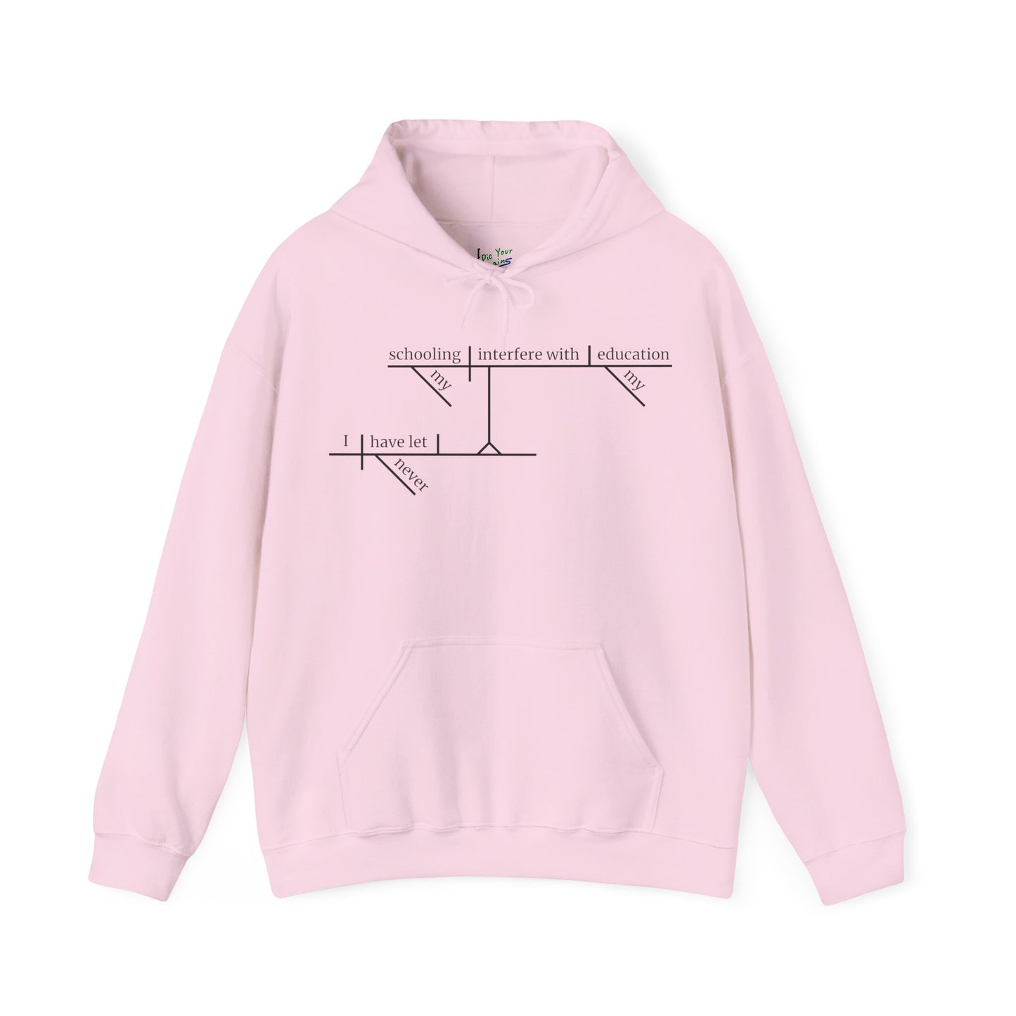 Education vs. Schooling Sentence Diagram Hooded Sweatshirt