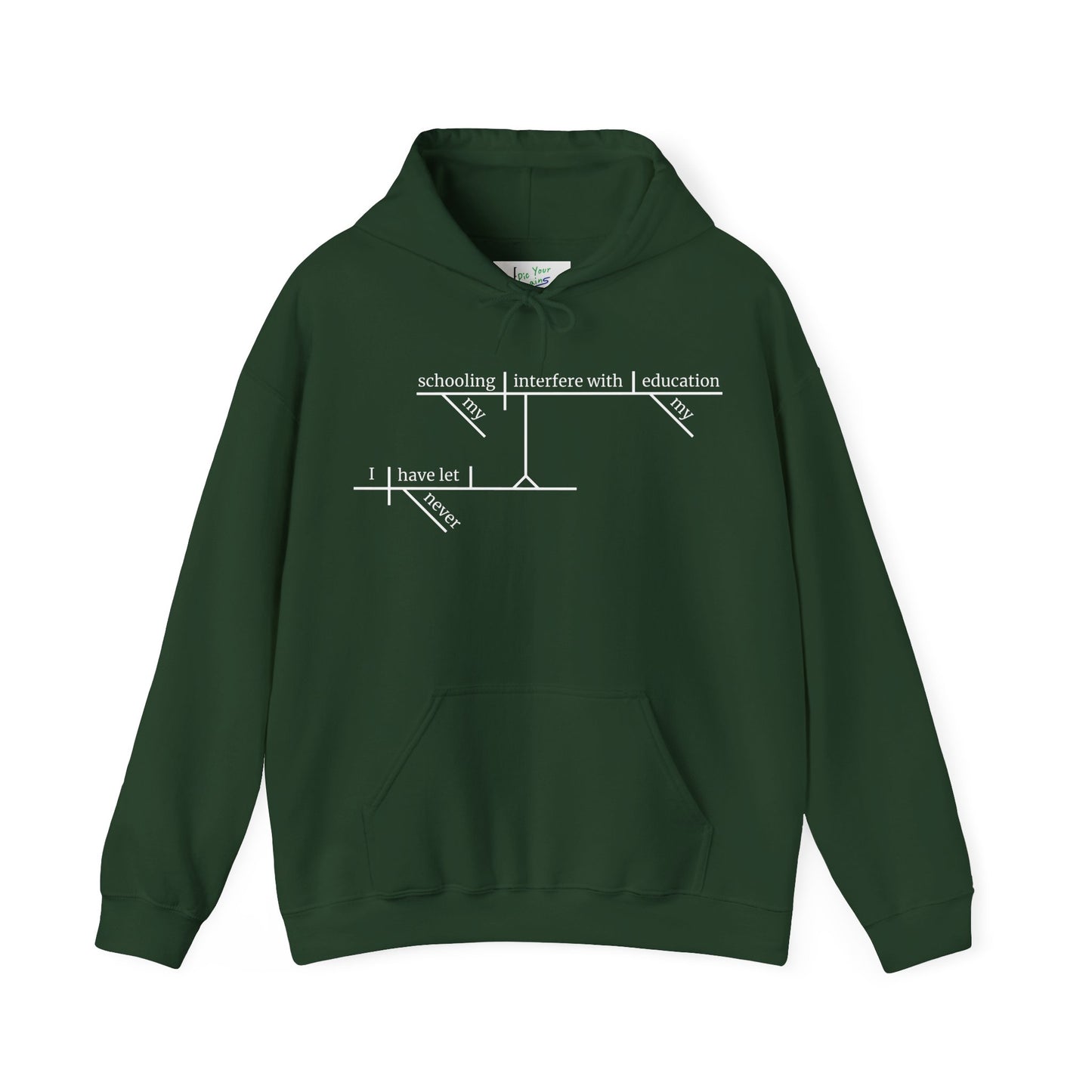 Education vs. Schooling Sentence Diagram Hooded Sweatshirt