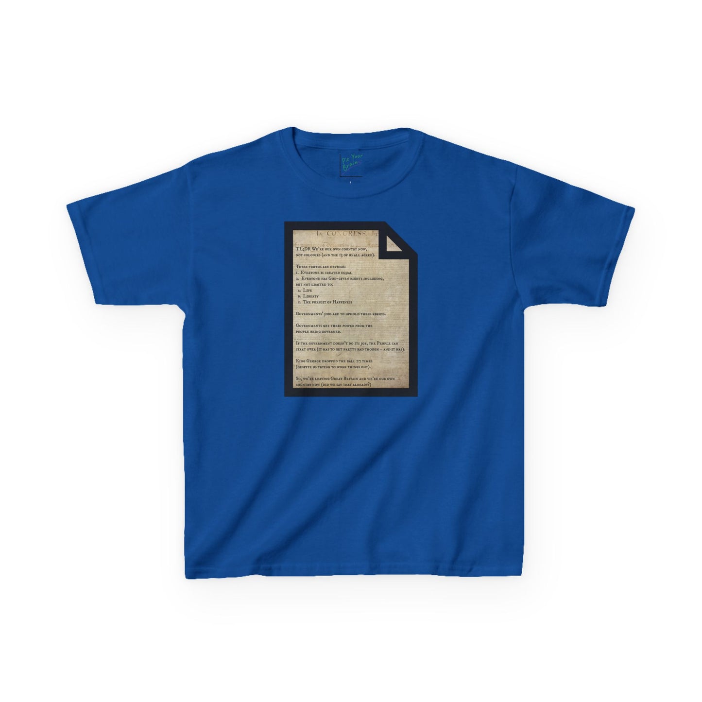 Declaration of Independence Summary Kids Heavy Cotton Tee