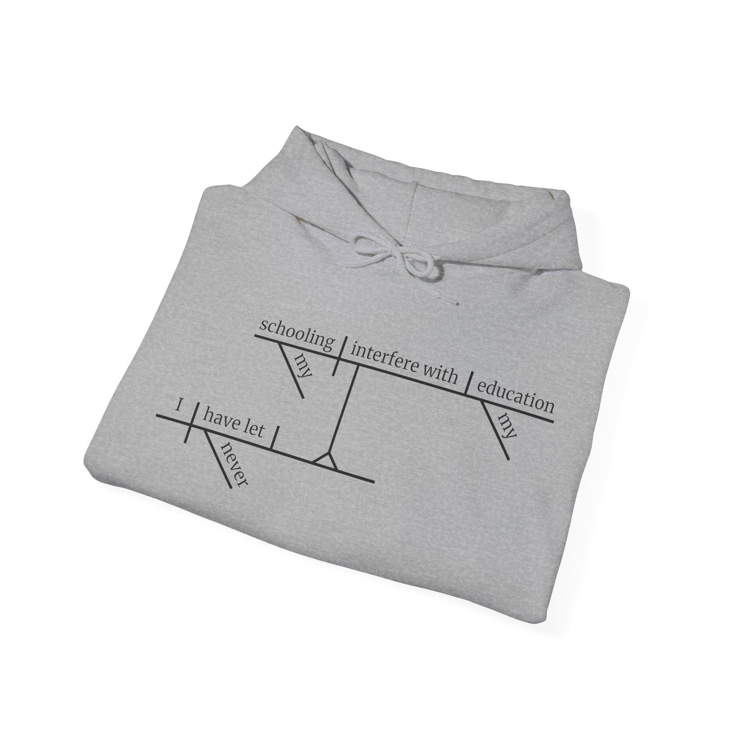 Education vs. Schooling Sentence Diagram Hooded Sweatshirt