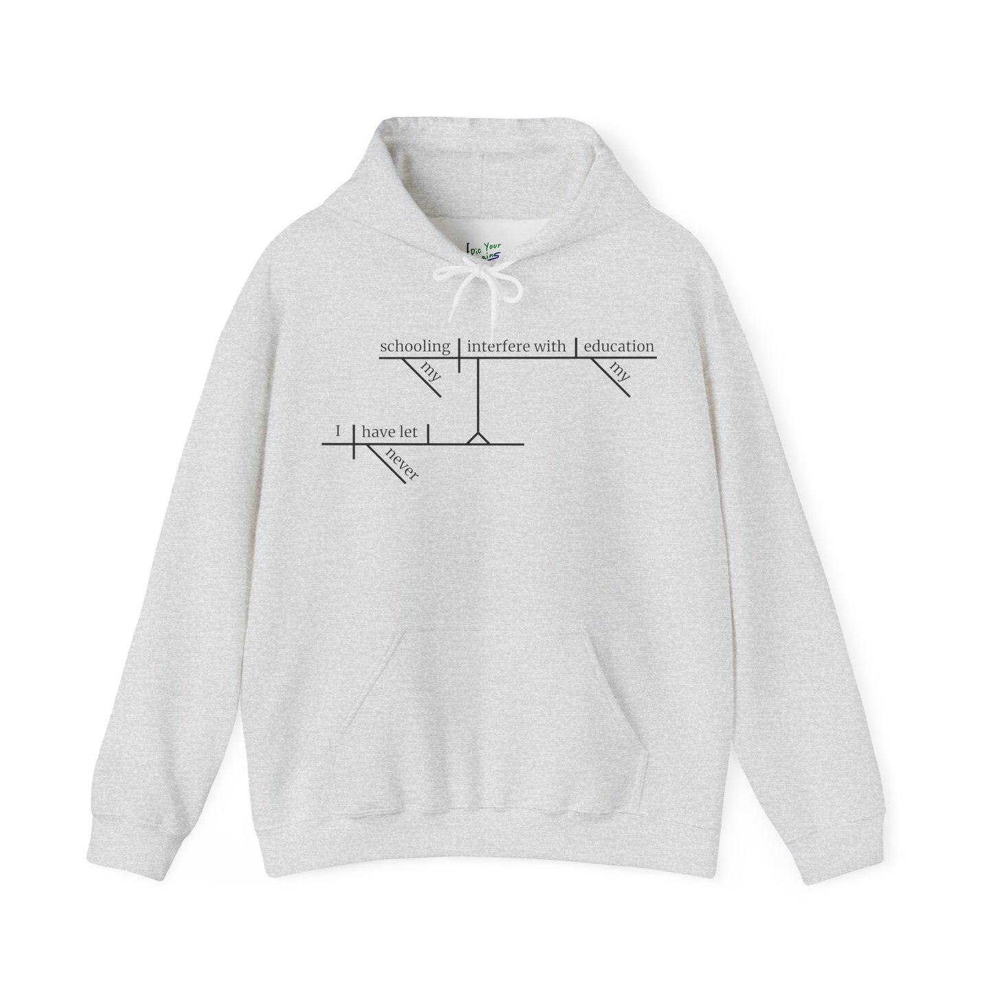 Education vs. Schooling Sentence Diagram Hooded Sweatshirt
