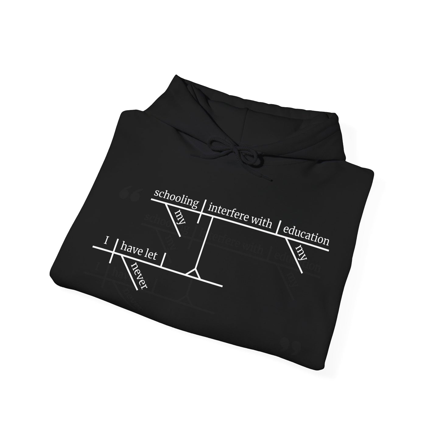 Education vs. Schooling Sentence Diagram Hooded Sweatshirt