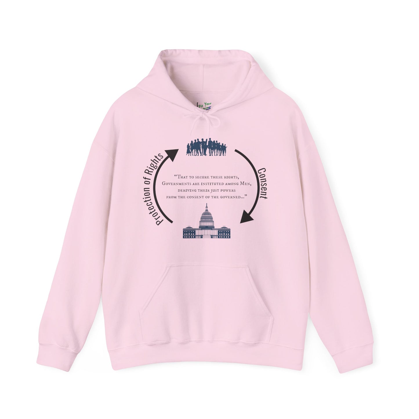 Declaration of Independence Government Quote Hooded Sweatshirt