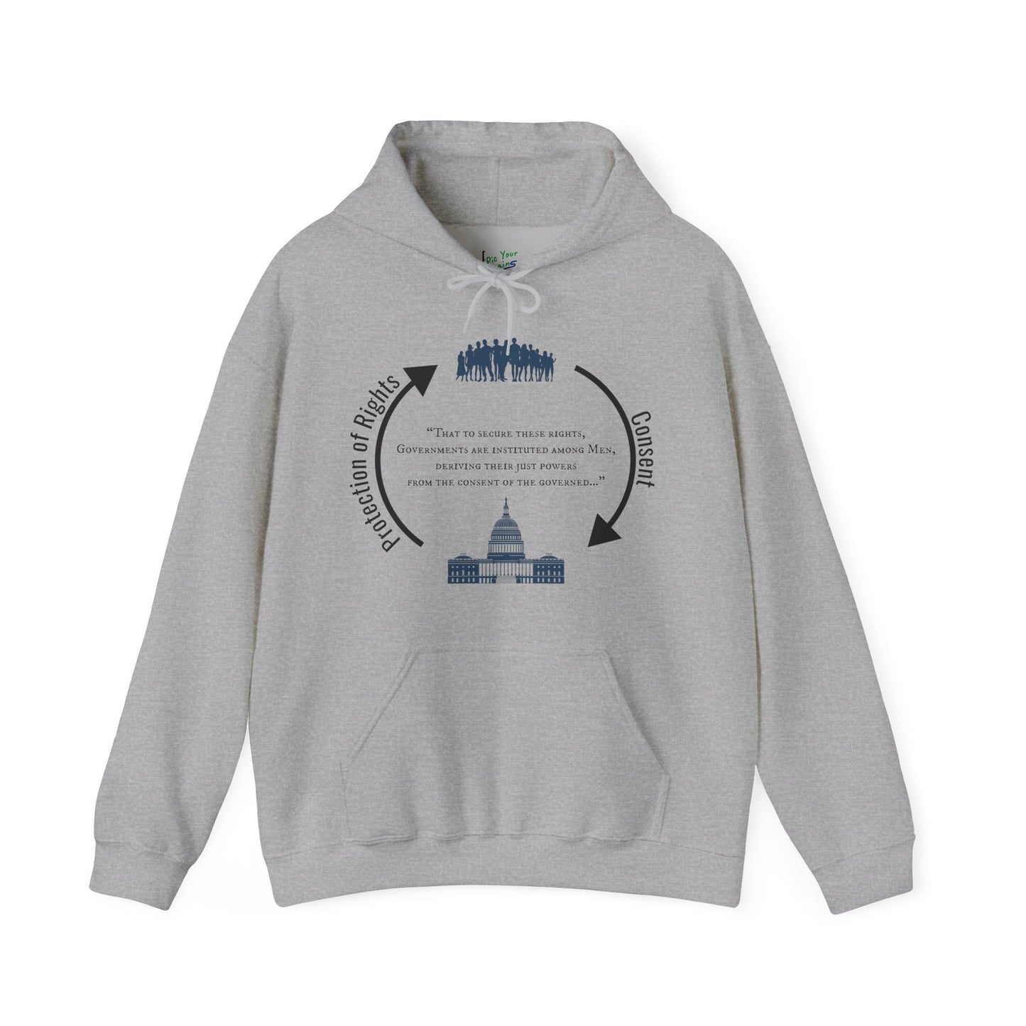 Declaration of Independence Government Quote Hooded Sweatshirt