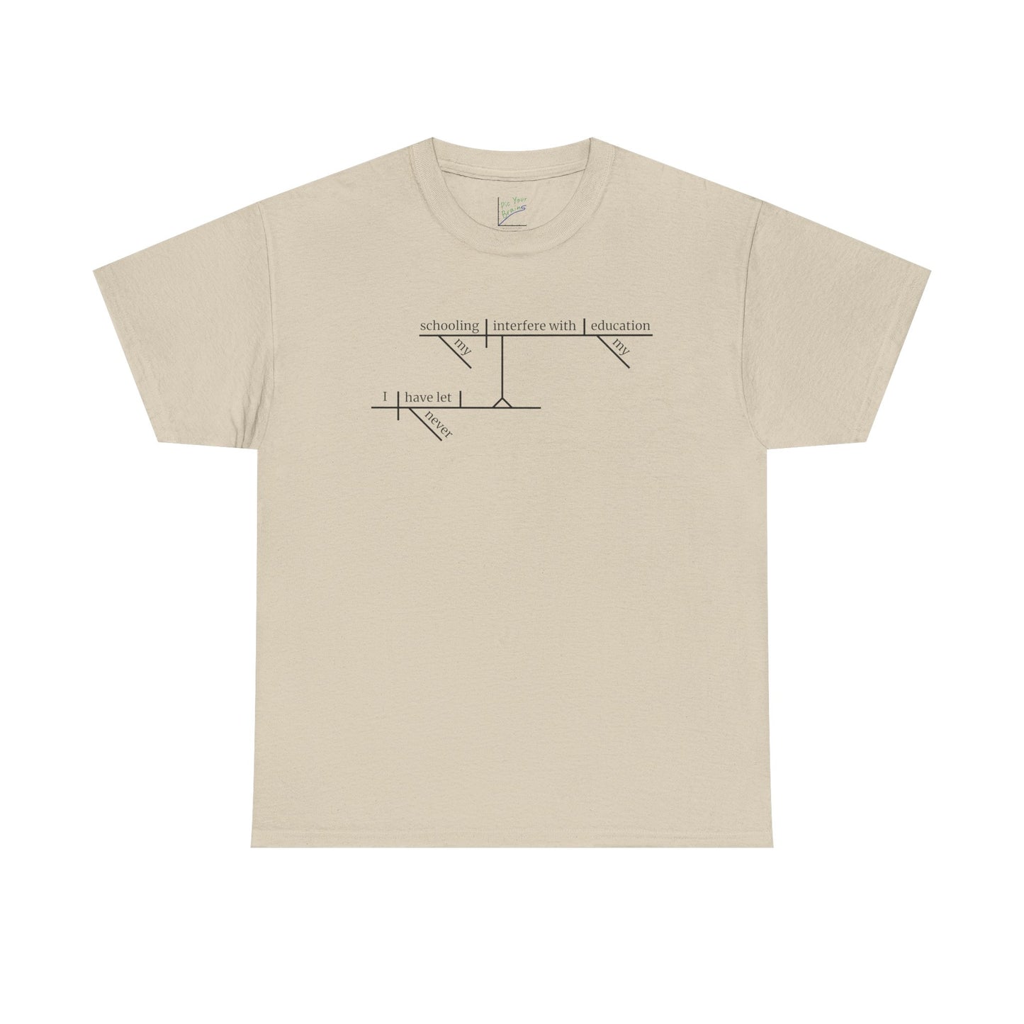 Education vs. Schooling Sentence Diagram Tee