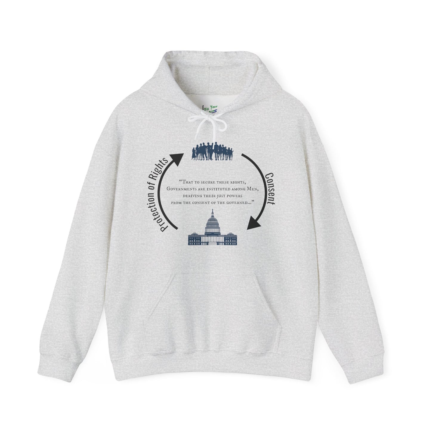 Declaration of Independence Government Quote Hooded Sweatshirt