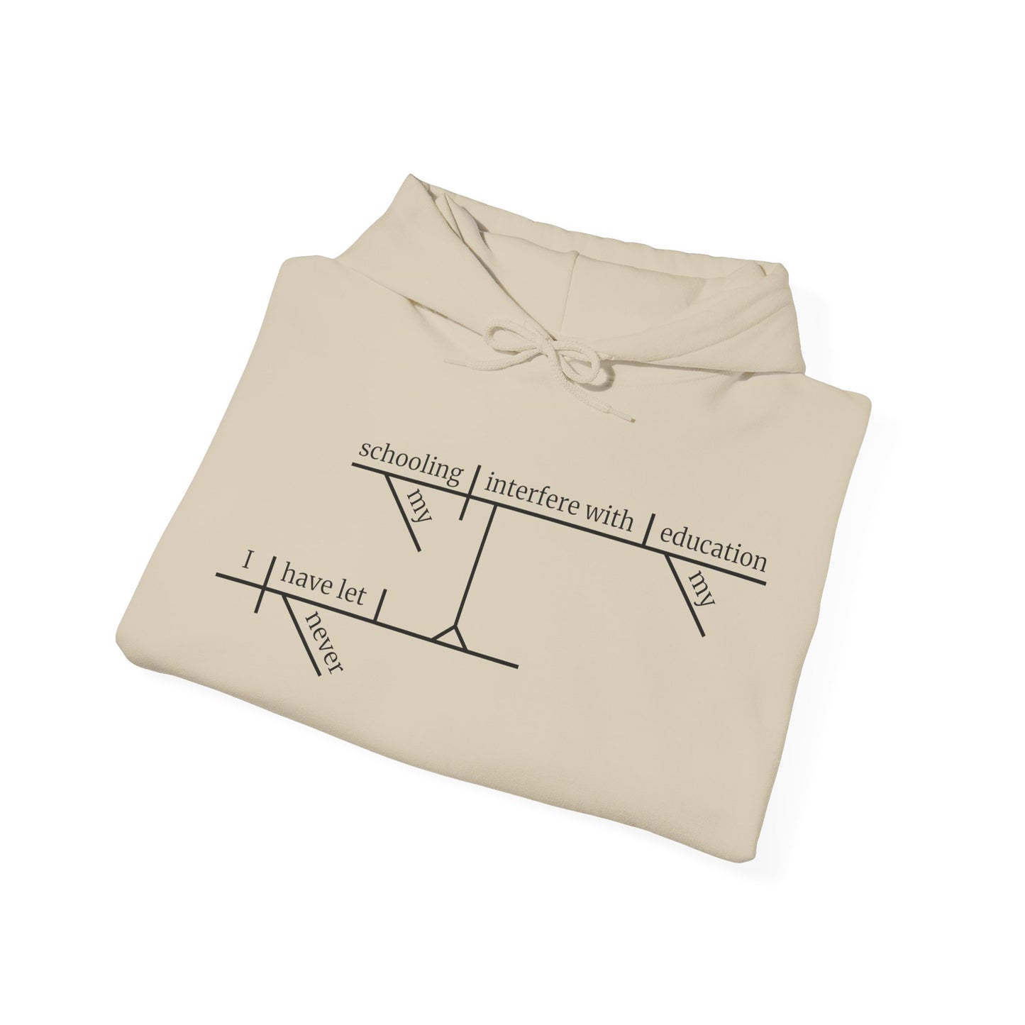 Education vs. Schooling Sentence Diagram Hooded Sweatshirt