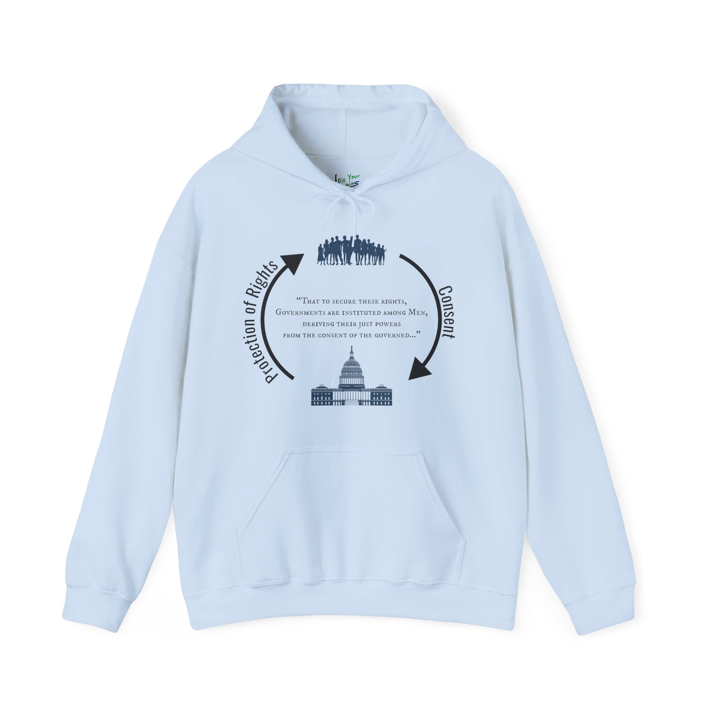 Declaration of Independence Government Quote Hooded Sweatshirt