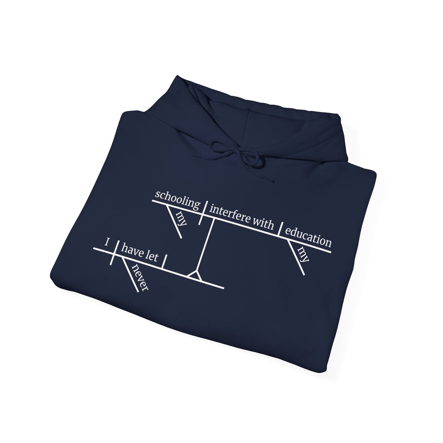 Education vs. Schooling Sentence Diagram Hooded Sweatshirt