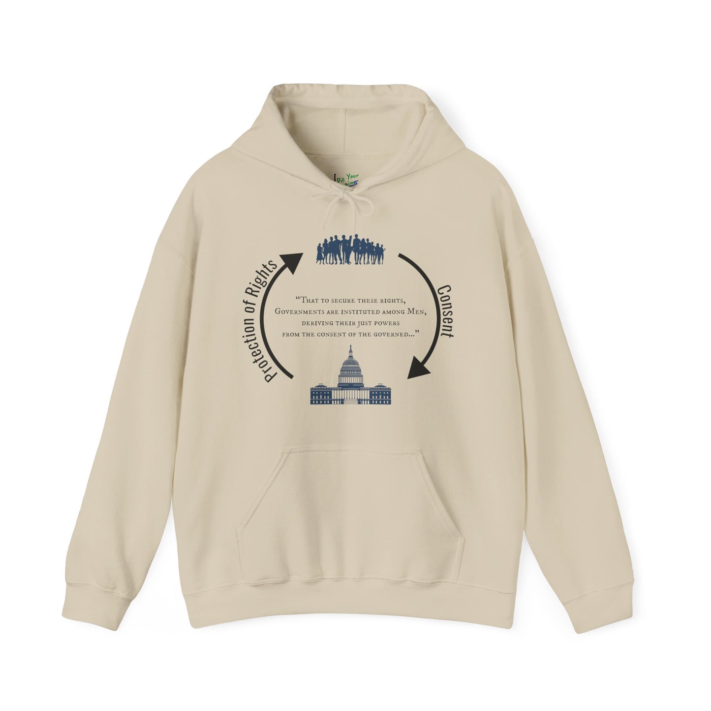 Declaration of Independence Government Quote Hooded Sweatshirt