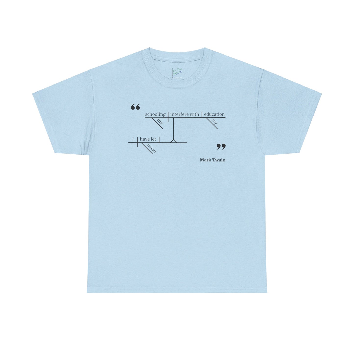 Mark Twain Education Sentence Diagram Tee