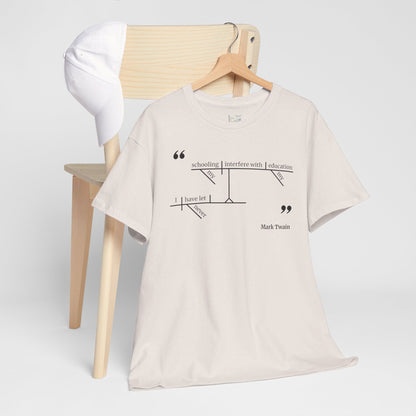 Mark Twain Education Sentence Diagram Tee