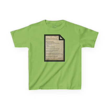 Declaration of Independence Summary Kids Heavy Cotton Tee