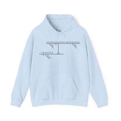 Education vs. Schooling Sentence Diagram Hooded Sweatshirt