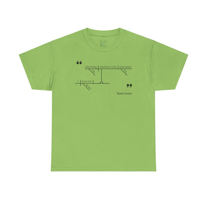 Mark Twain Education Sentence Diagram Tee