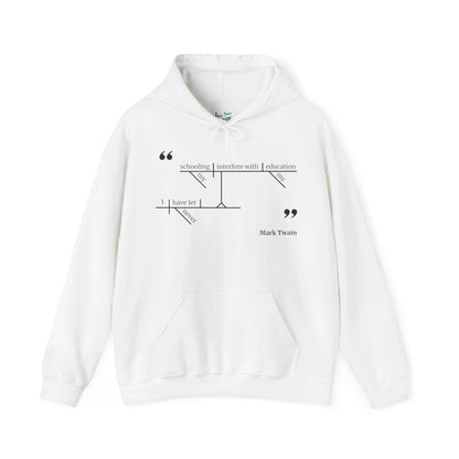 Mark Twain Education Sentence Diagram Hooded Sweatshirt