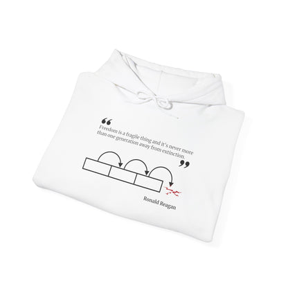 Freedom is Fragile Reagan Quote Hooded Sweatshirt