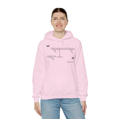 Mark Twain Education Sentence Diagram Hooded Sweatshirt