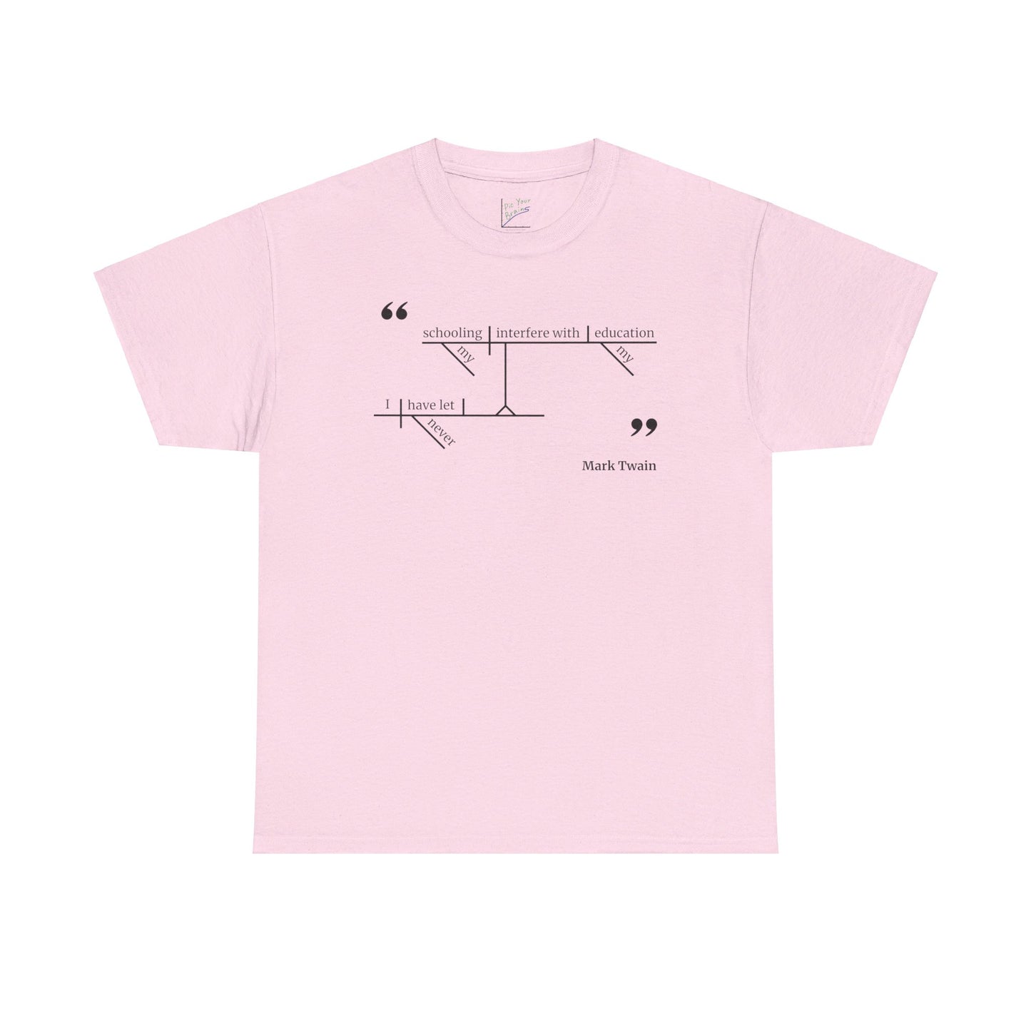 Mark Twain Education Sentence Diagram Tee