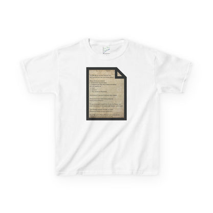 Declaration of Independence Summary Kids Heavy Cotton Tee