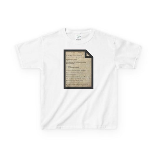 Declaration of Independence Summary Kids Heavy Cotton Tee