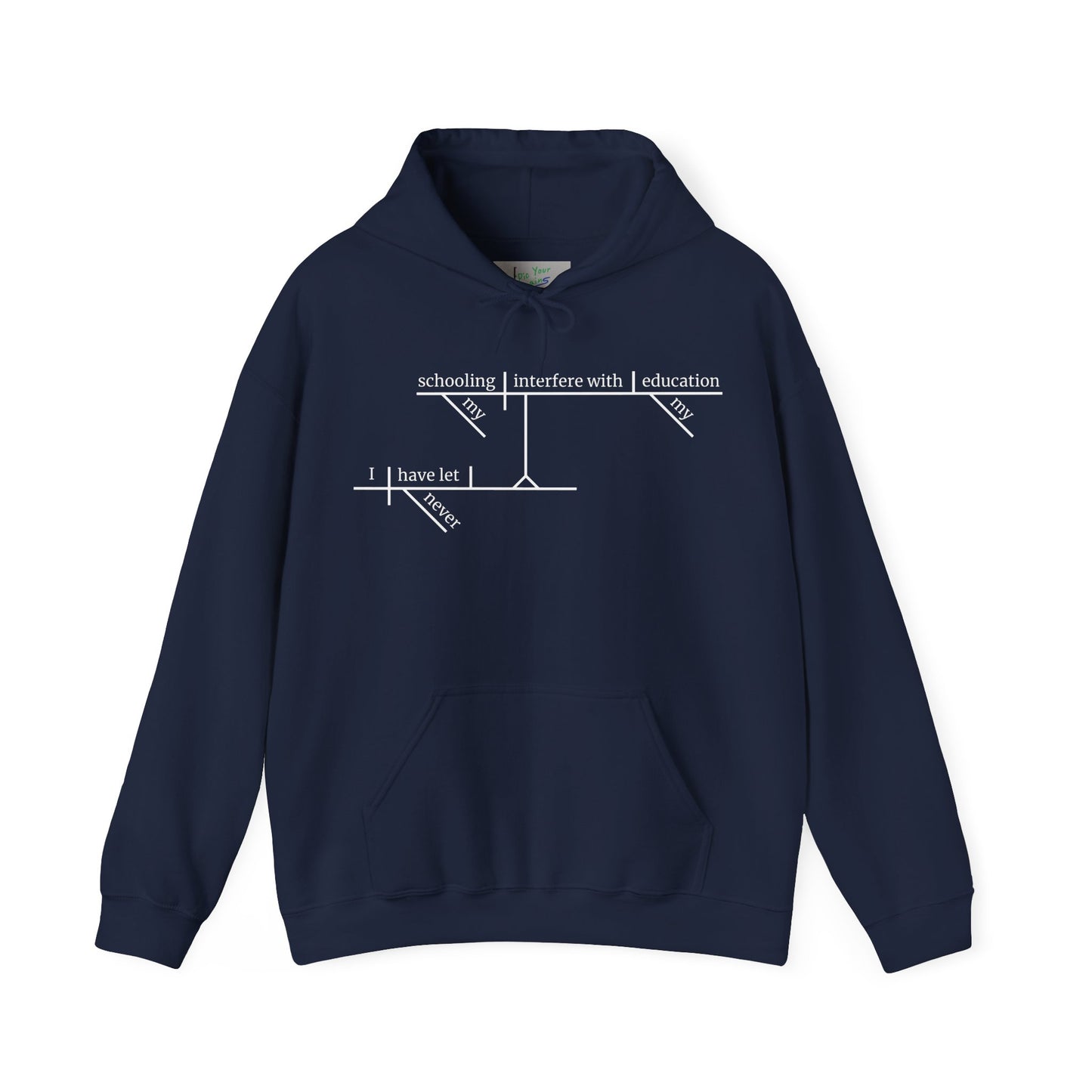 Education vs. Schooling Sentence Diagram Hooded Sweatshirt