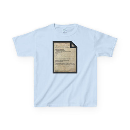 Declaration of Independence Summary Kids Heavy Cotton Tee