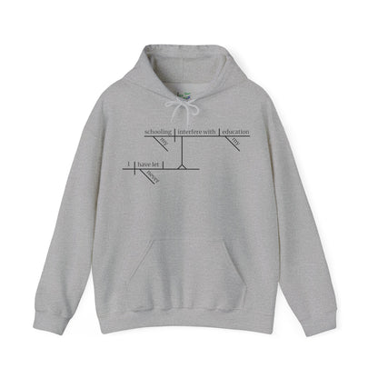 Education vs. Schooling Sentence Diagram Hooded Sweatshirt