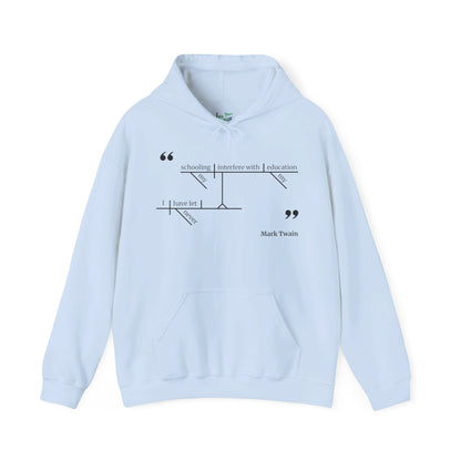 Mark Twain Education Sentence Diagram Hooded Sweatshirt