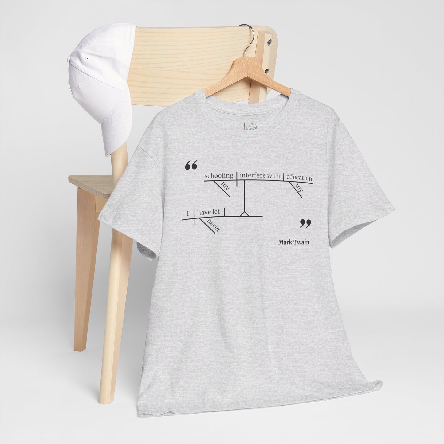 Mark Twain Education Sentence Diagram Tee