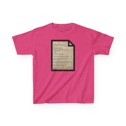 Declaration of Independence Summary Kids Heavy Cotton Tee