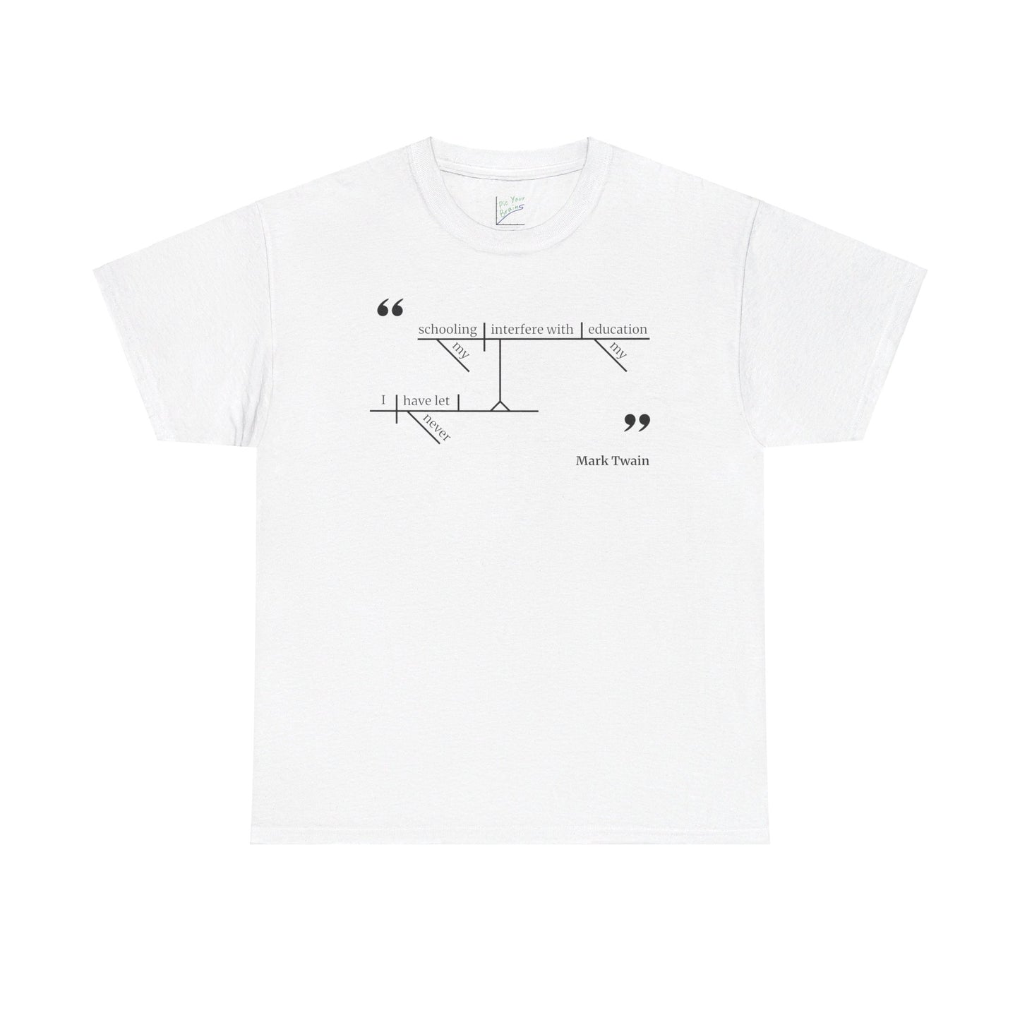 Mark Twain Education Sentence Diagram Tee