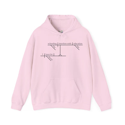 Education vs. Schooling Sentence Diagram Hooded Sweatshirt