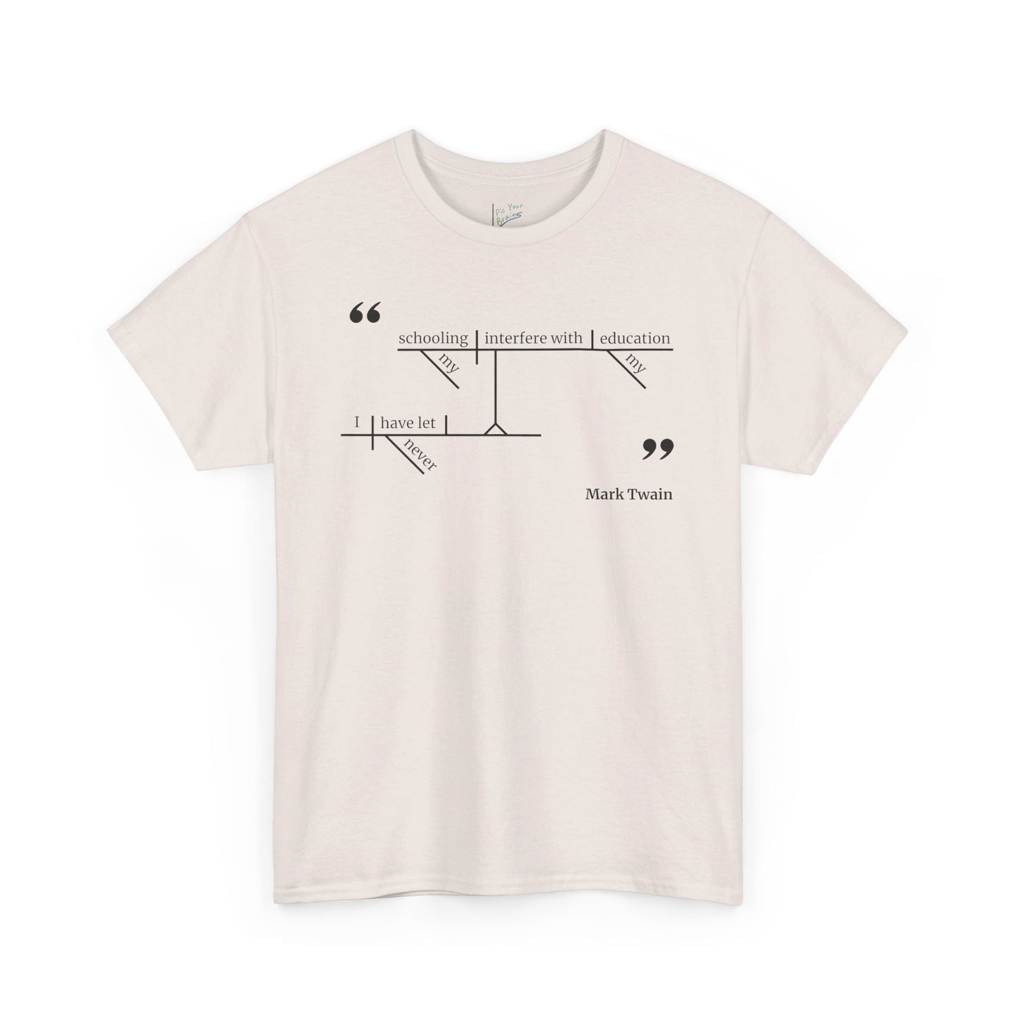 Mark Twain Education Sentence Diagram Tee