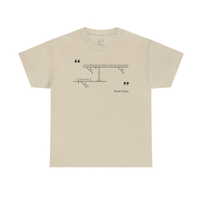 Mark Twain Education Sentence Diagram Tee