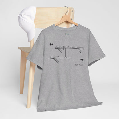 Mark Twain Education Sentence Diagram Tee