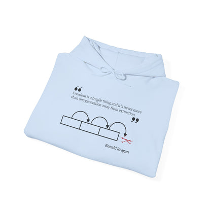 Freedom is Fragile Reagan Quote Hooded Sweatshirt