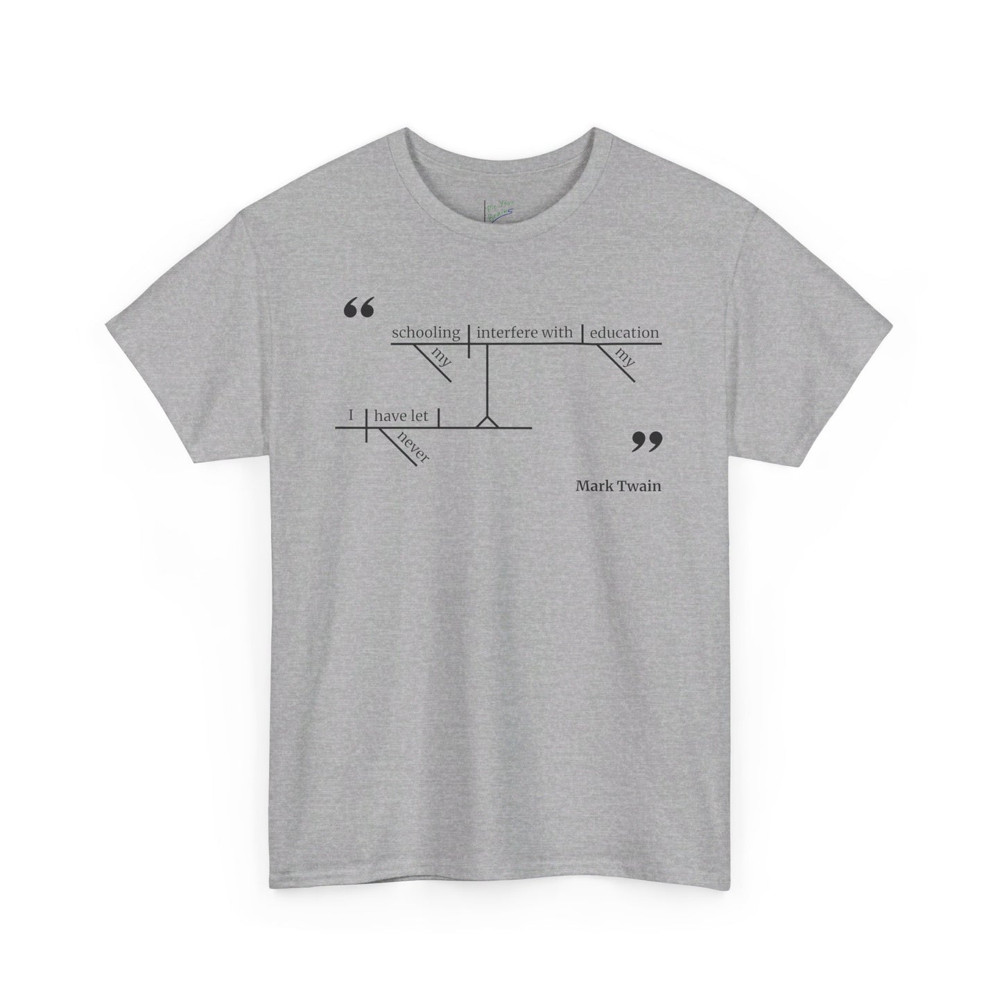 Mark Twain Education Sentence Diagram Tee