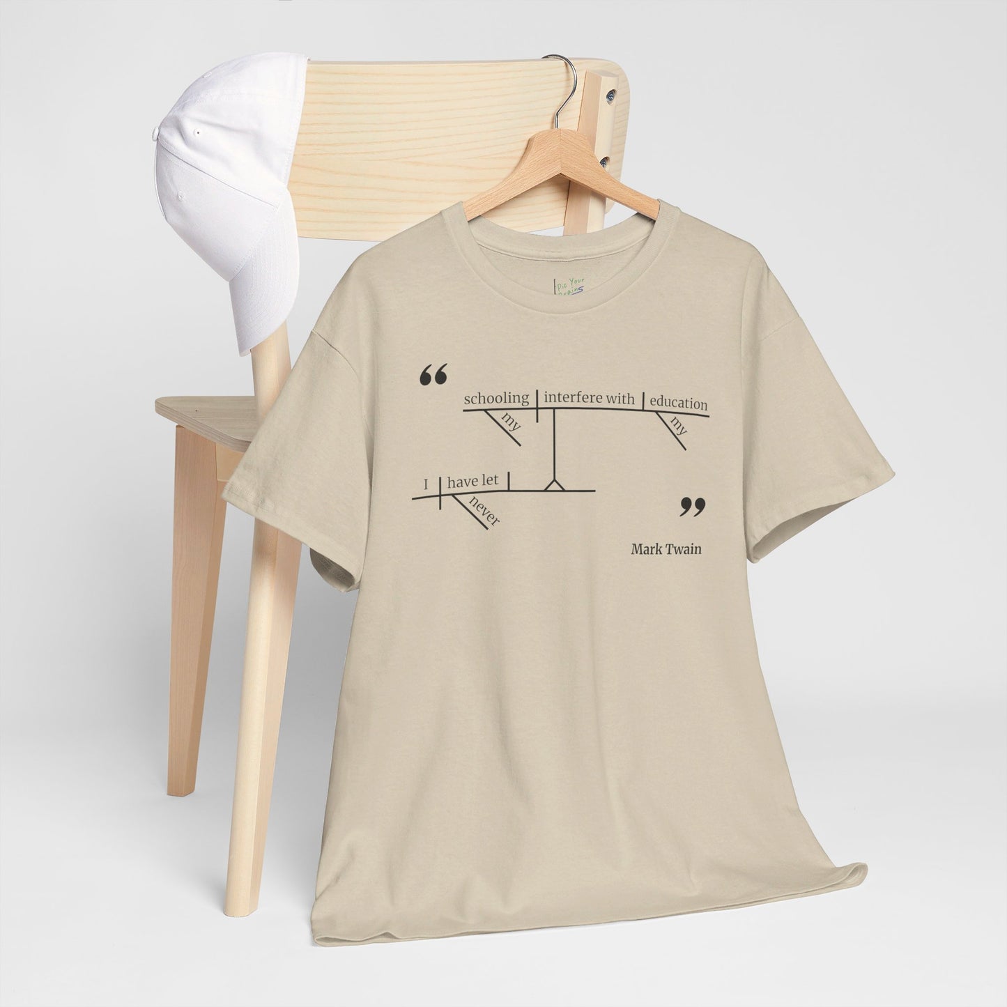 Mark Twain Education Sentence Diagram Tee