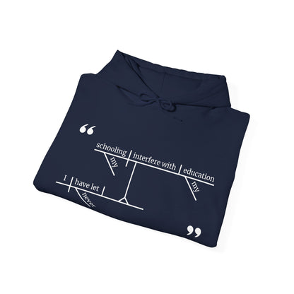 Mark Twain Education Sentence Diagram Hooded Sweatshirt