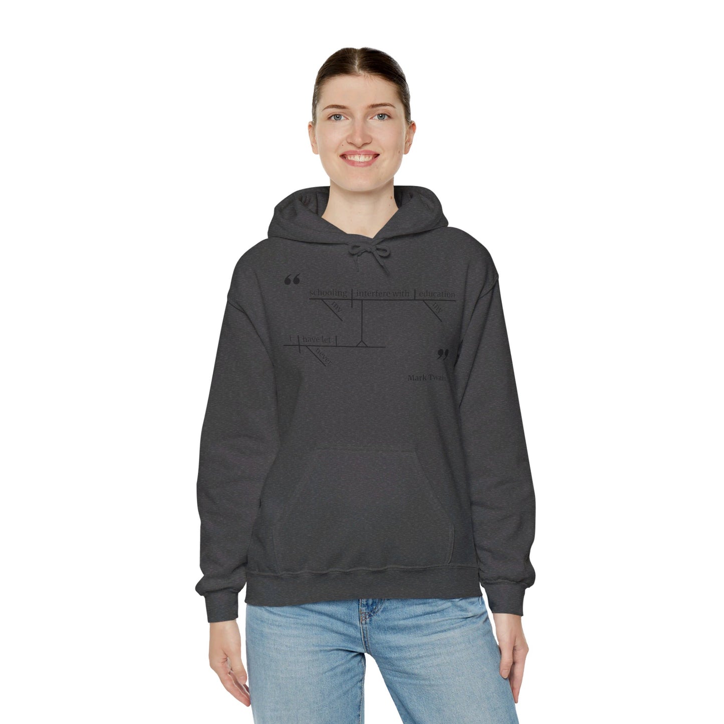 Mark Twain Education Sentence Diagram Hooded Sweatshirt