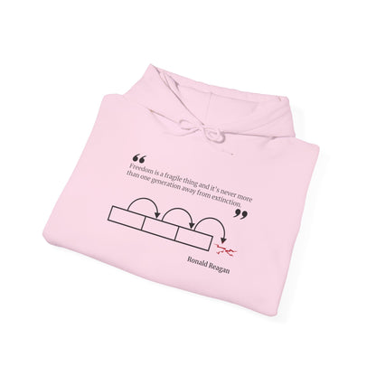 Freedom is Fragile Reagan Quote Hooded Sweatshirt