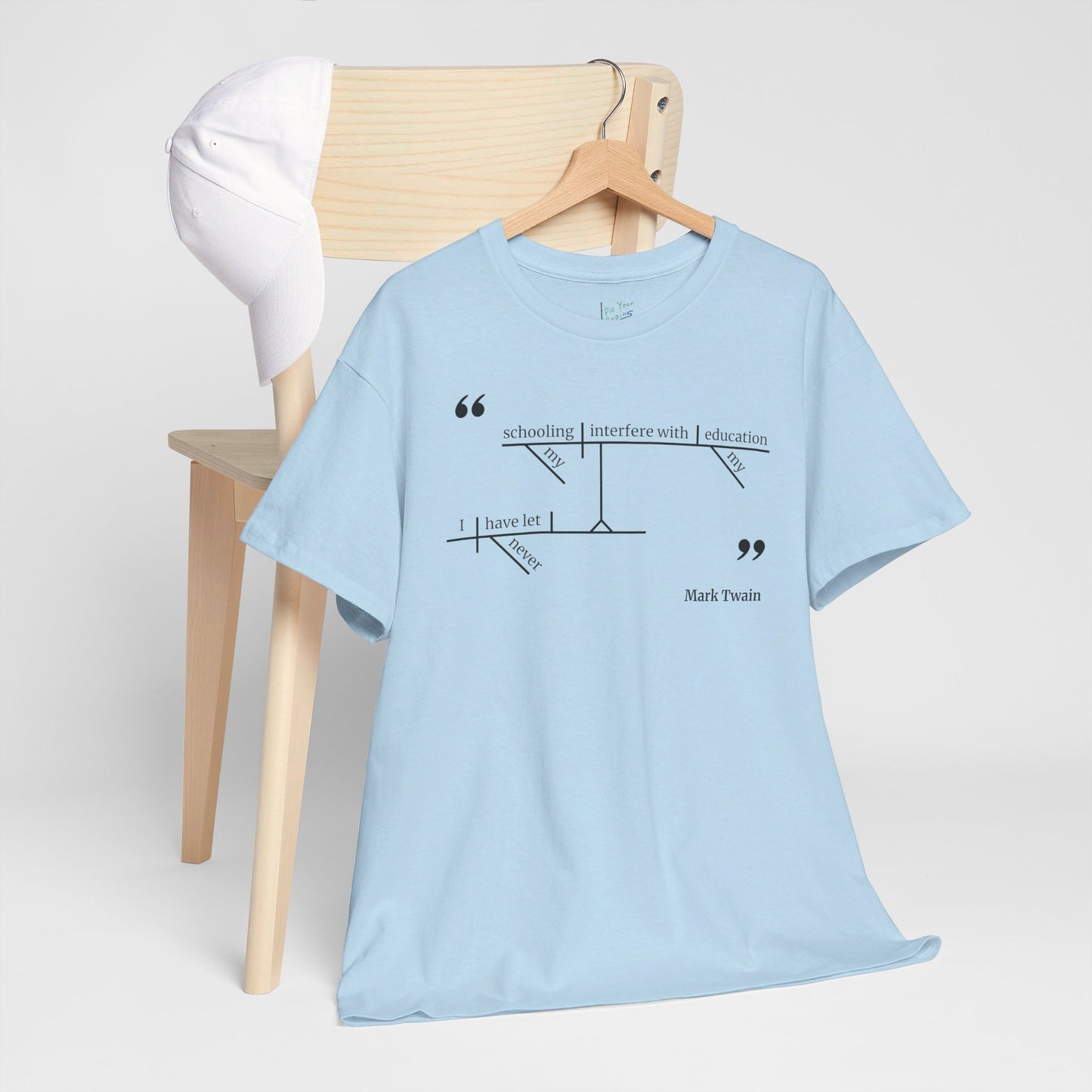 Mark Twain Education Sentence Diagram Tee