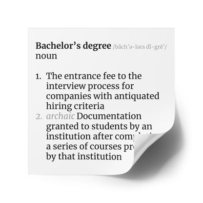 Bachelor's Degree Definition Square Sticker, Indoor\Outdoor