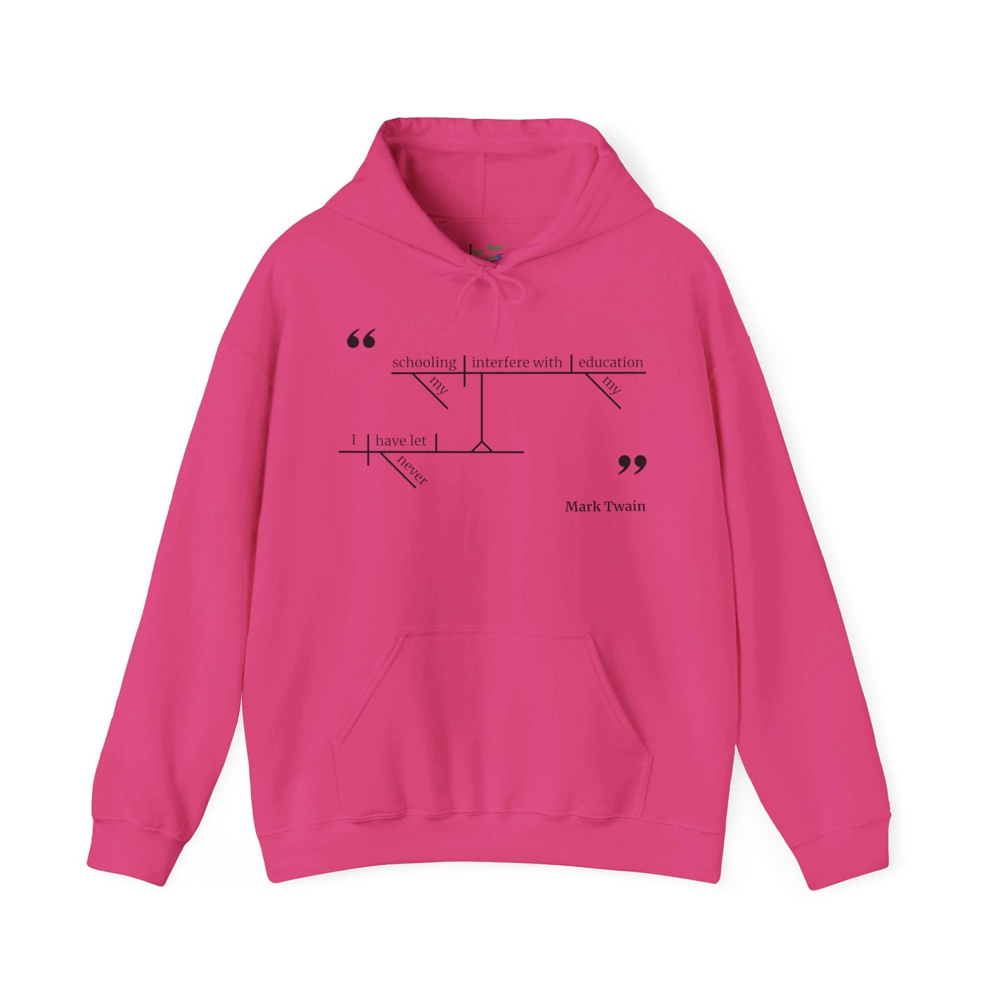 Mark Twain Education Sentence Diagram Hooded Sweatshirt